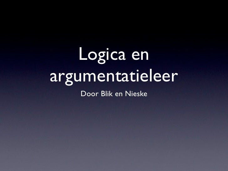 logica en argumentatieleer